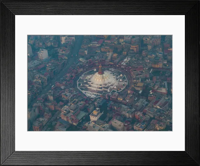 Framed Print : Aerial of the Boudhanath Stupa, UNESCO World Heritage Site, Kathmandu, Nepal, Asia Framed Print : Aerial of the Boudhanath Stupa, UNESCO World Heritage Site, Kathmandu, Nepal, Asia
