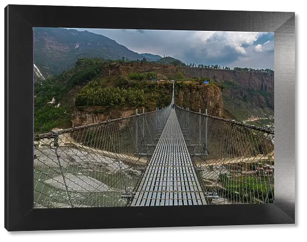 Hanging Bridge of Pokhara over the Bhalam River, Pokhara, Nepal, Asia