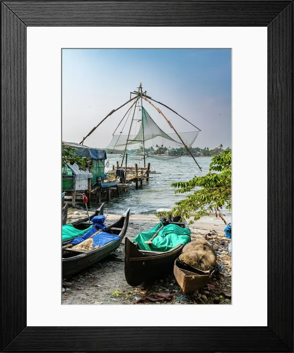 Framed Print : Chinese fishing nets, Kochi, Kerala, India, Asia Framed Print : Chinese fishing nets, Kochi, Kerala, India, Asia