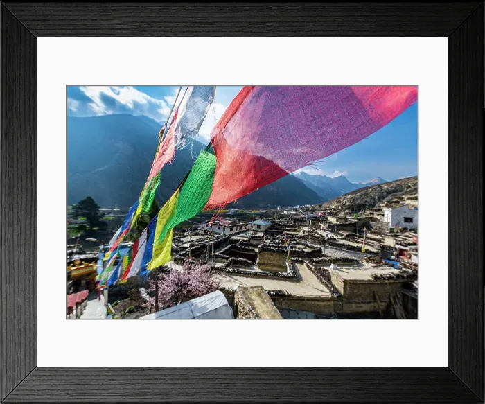 Framed Print : Historical village of Marpha and prayer flags, Jomsom, Himalayas, Nepal, Asia Framed Print : Historical village of Marpha and prayer flags, Jomsom, Himalayas, Nepal, Asia