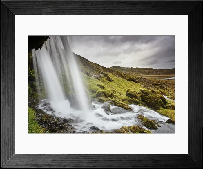 Framed Print : Hafrafell waterfall in mountains near the port of Stykkisholmur, Snaefellsnes peninsula, western Iceland, Polar Regions Framed Print : Hafrafell waterfall in mountains near the port of Stykkisholmur, Snaefellsnes peninsula, western Iceland, Polar Regions