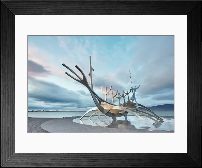 Framed Print : An evening view of the Suncraft sculpture, on the seafront at Reykjavik, capital city of Iceland, Polar Regions Framed Print : An evening view of the Suncraft sculpture, on the seafront at Reykjavik, capital city of Iceland, Polar Regions