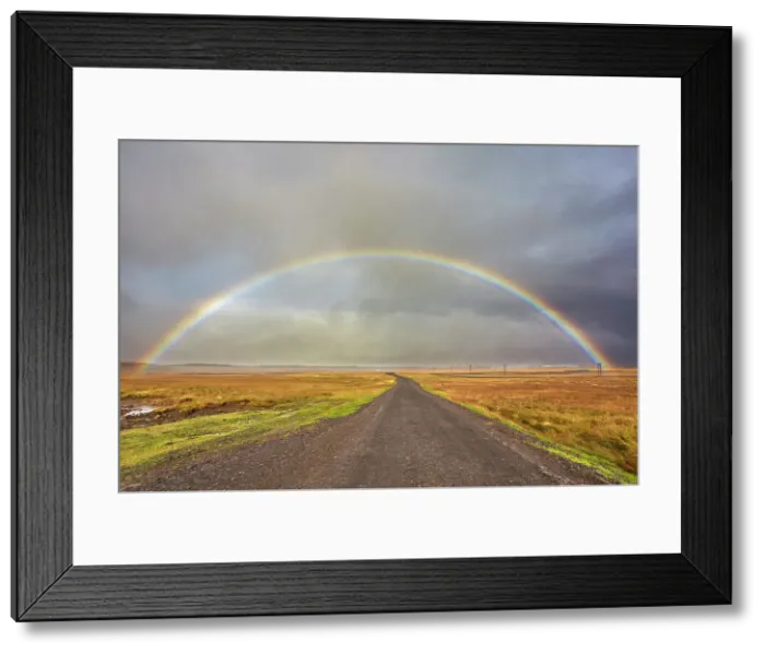 Framed Print : A rainbow straddles a road in countryside near Rif, Snaefellsnes peninsula, western Iceland, Polar Regions Framed Print : A rainbow straddles a road in countryside near Rif, Snaefellsnes peninsula, western Iceland, Polar Regions
