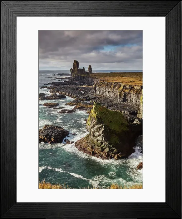 Framed Print : Morning sunlight on the rocks of Londranger, Snaefellsjokull National Park, close to the western tip of the Snaefellsnes peninsula, west coast of Iceland, Polar Regions Framed Print : Morning sunlight on the rocks of Londranger, Snaefellsjokull National Park, close to the western tip of the Snaefellsnes peninsula, west coast of Iceland, Polar Regions