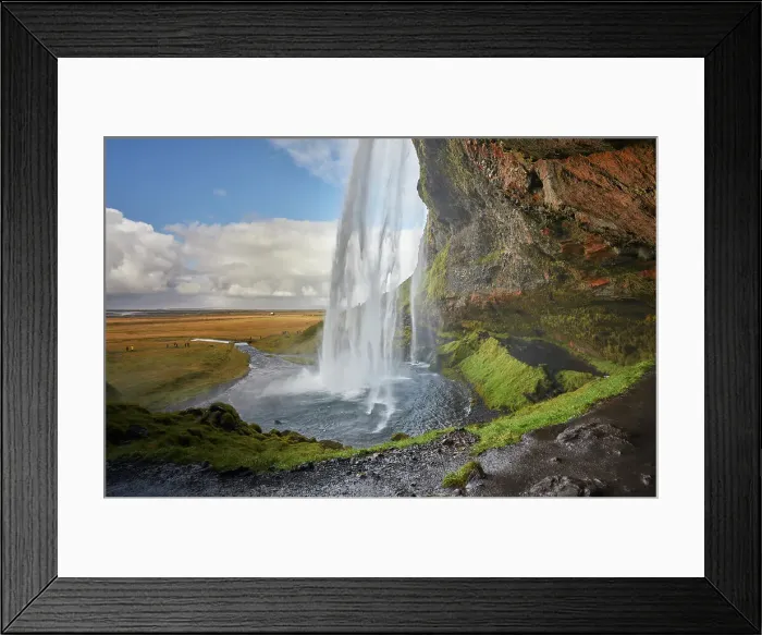 Framed Print : Seljalandsfoss Falls, near the town of Vik, in southern Iceland, Polar Regions Framed Print : Seljalandsfoss Falls, near the town of Vik, in southern Iceland, Polar Regions