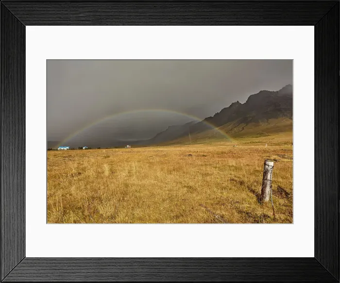 Framed Print : A rainbow arcs across countryside near the town of Stykkisholmur, Snaefellsnes peninsula, west coast of Iceland, Polar Regions Framed Print : A rainbow arcs across countryside near the town of Stykkisholmur, Snaefellsnes peninsula, west coast of Iceland, Polar Regions