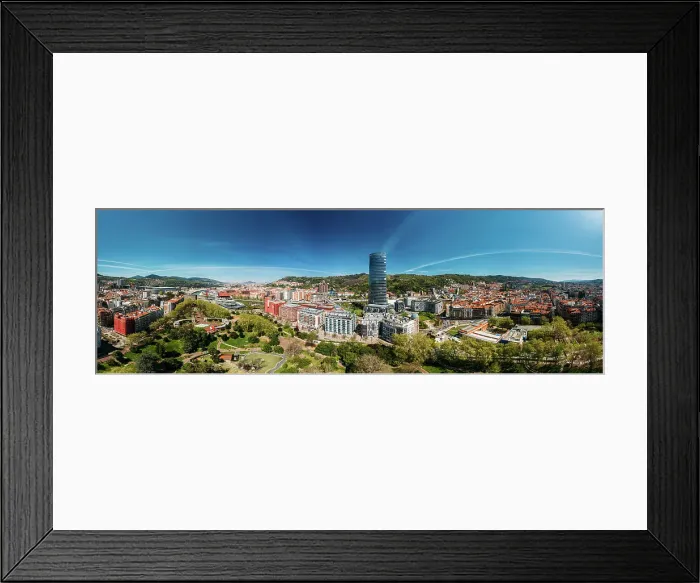 Framed Print : Aerial panoramic view of Bilbao, an industrial port city in northern Spain, is surrounded by green mountains, the de facto capital of Basque Country, Spain, Europe Framed Print : Aerial panoramic view of Bilbao, an industrial port city in northern Spain, is surrounded by green mountains, the de facto capital of Basque Country, Spain, Europe