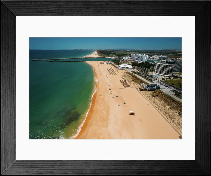 Framed Print : Aerial drone view of Praia de Vilamoura in Vilamoura, looking west, Algarve, Portugal, Europe Framed Print : Aerial drone view of Praia de Vilamoura in Vilamoura, looking west, Algarve, Portugal, Europe