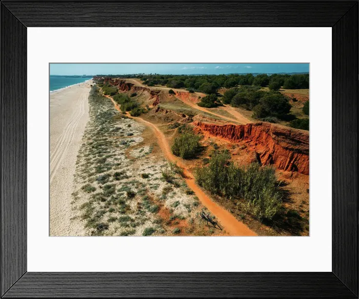 Framed Print : View of Praia da Falesia in Vilamoura, characterized by red cliffs, Algarve, Portugal, Europe Framed Print : View of Praia da Falesia in Vilamoura, characterized by red cliffs, Algarve, Portugal, Europe