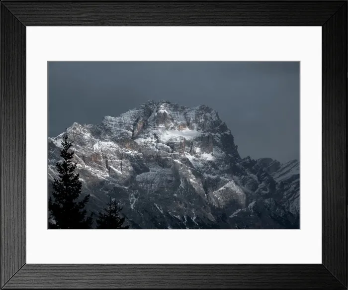 Framed Print : Pomagagnon mountain covered by pristine snow on a cloudy day, Dolomites, Belluno, Veneto, Italy, Europe Framed Print : Pomagagnon mountain covered by pristine snow on a cloudy day, Dolomites, Belluno, Veneto, Italy, Europe