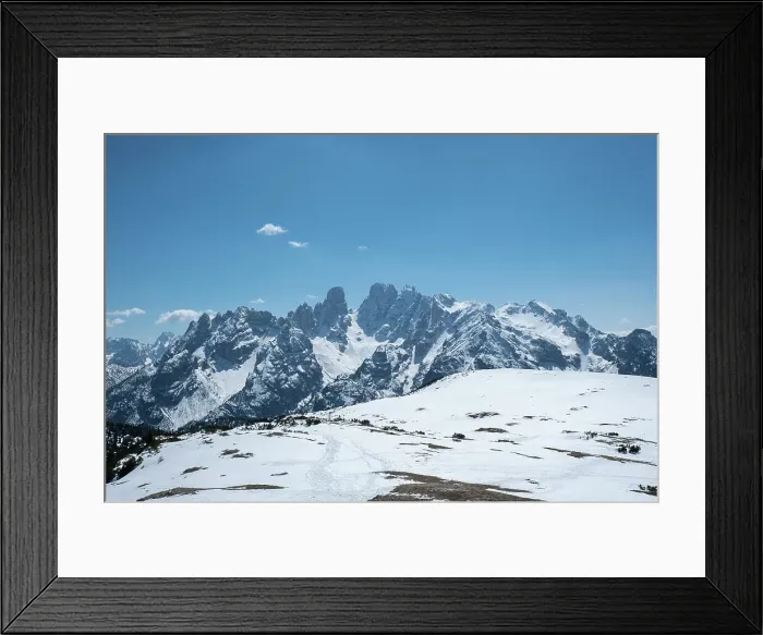 Framed Print : Monte Cristallo mountain covered by pristine snow, Dolomites, Belluno, Veneto, Italy, Europe Framed Print : Monte Cristallo mountain covered by pristine snow, Dolomites, Belluno, Veneto, Italy, Europe