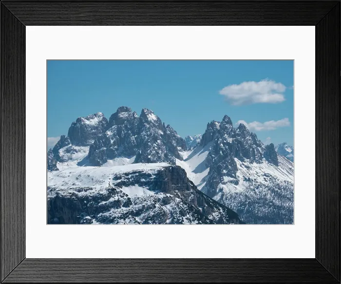 Framed Print : Mount Cristallo covered by snow on a sunny day, Cortina d'Ampezzo, Dolomites, Belluno, Italy, Europe