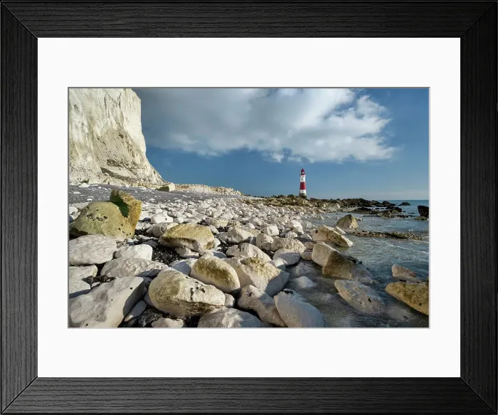 Framed Print : Chalk Boulders below Beachy Head & Beachy Head Lighthouse, near Eastbourne, South Downs National Park, East Sussex, England, United Kingdom, Europe Framed Print : Chalk Boulders below Beachy Head & Beachy Head Lighthouse, near Eastbourne, South Downs National Park, East Sussex, England, United Kingdom, Europe