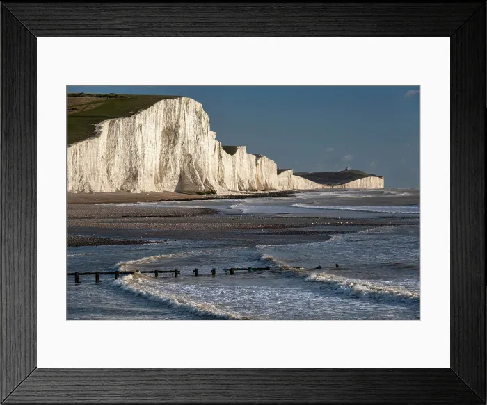 Framed Print : The Seven Sisters white chalk cliffs from Cuckmere Haven, South Downs National Park, East Sussex, England, United Kingdom, Europe Framed Print : The Seven Sisters white chalk cliffs from Cuckmere Haven, South Downs National Park, East Sussex, England, United Kingdom, Europe