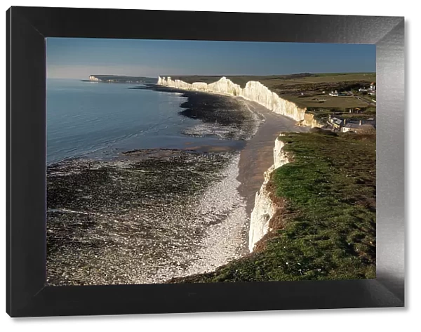 The Seven Sisters chalk cliffs, Birling Gap, South Downs National Park, East Sussex, England, United Kingdom, Europe