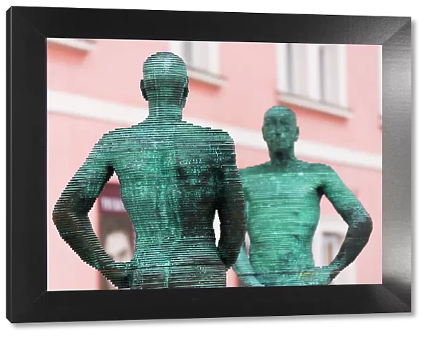 Detail of The Piss sculpture by David Cerny, Lesser Quarter of Prague, Prague, Czech Republic (Czechia), Europe