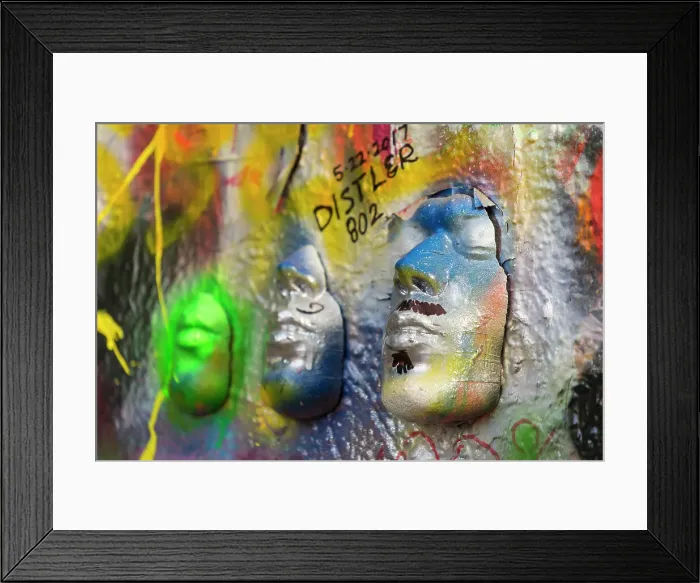 Framed Print : Close-up of artwork faces at John Lennon Wall, Prague, Bohemia, Czech Republic (Czechia), Europe Framed Print : Close-up of artwork faces at John Lennon Wall, Prague, Bohemia, Czech Republic (Czechia), Europe