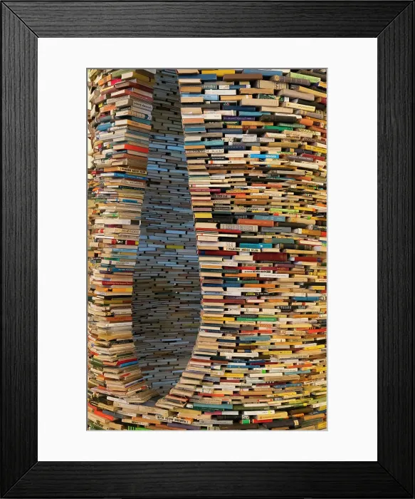 Framed Print : Artwork named Idiom designed by Matej Kren in 1998, a book tunnel of 8000 books at the Municipal Library of Prague, Prague, Czech Republic (Czechia), Europe