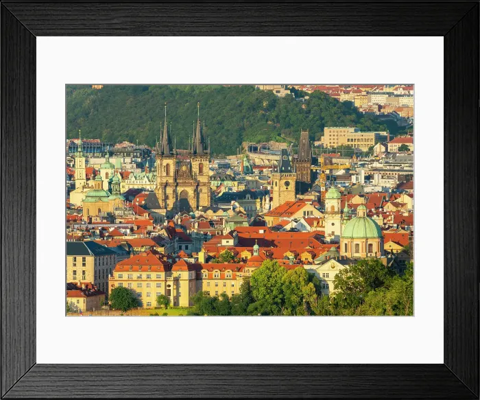 Framed Print : Prague skyline with Church of Our Lady Before Tyn, Old Town Hall Tower, Powder Tower and other spires, Old Town, UNESCO World Heritage Site, Prague, Bohemia, Czech Republic (Czechia), Europe Framed Print : Prague skyline with Church of Our Lady Before Tyn, Old Town Hall Tower, Powder Tower and other spires, Old Town, UNESCO World Heritage Site, Prague, Bohemia, Czech Republic (Czechia), Europe