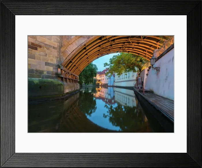 Framed Print : Reflections in Devil's Channel (Certovka) under Charles Bridge, Prague, Bohemia, Czech Republic (Czechia), Europe Framed Print : Reflections in Devil's Channel (Certovka) under Charles Bridge, Prague, Bohemia, Czech Republic (Czechia), Europe