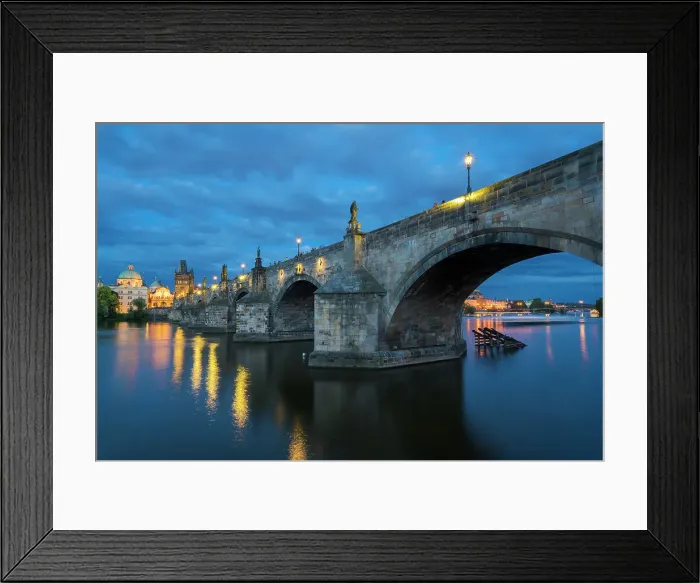 Framed Print : Low angle view of arches of Charles Bridge at twilight, UNESCO World Heritage Site, Prague, Bohemia, Czech Republic (Czechia), Europe Framed Print : Low angle view of arches of Charles Bridge at twilight, UNESCO World Heritage Site, Prague, Bohemia, Czech Republic (Czechia), Europe