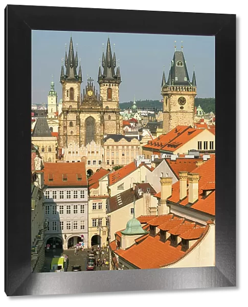 Old Town Hall Tower and Church of Our Lady Before Tyn, UNESCO World Heritage Site, Prague, Bohemia, Czech Republic (Czechia), Europe