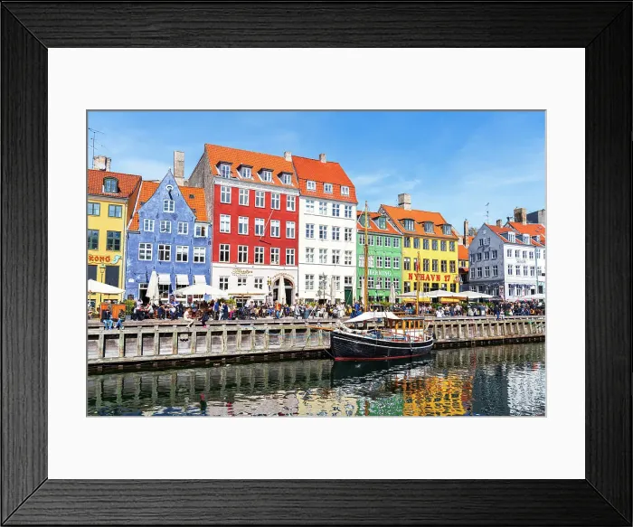 Framed Print : Nyhavn harbour with colourful houses reflected in the waters channel, daytime, Copenhagen, Denmark, Scandinavia, Europe Framed Print : Nyhavn harbour with colourful houses reflected in the waters channel, daytime, Copenhagen, Denmark, Scandinavia, Europe