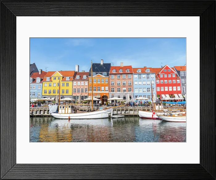 Framed Print : Colorful houses and moored boats in Nyhavn harbour, daytime, Copenhagen, Denmark, Scandinavia, Europe Framed Print : Colorful houses and moored boats in Nyhavn harbour, daytime, Copenhagen, Denmark, Scandinavia, Europe