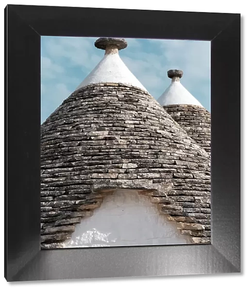 Conical dry stone roof of trulli house, Alberobello, Puglia region, Italy, Europe