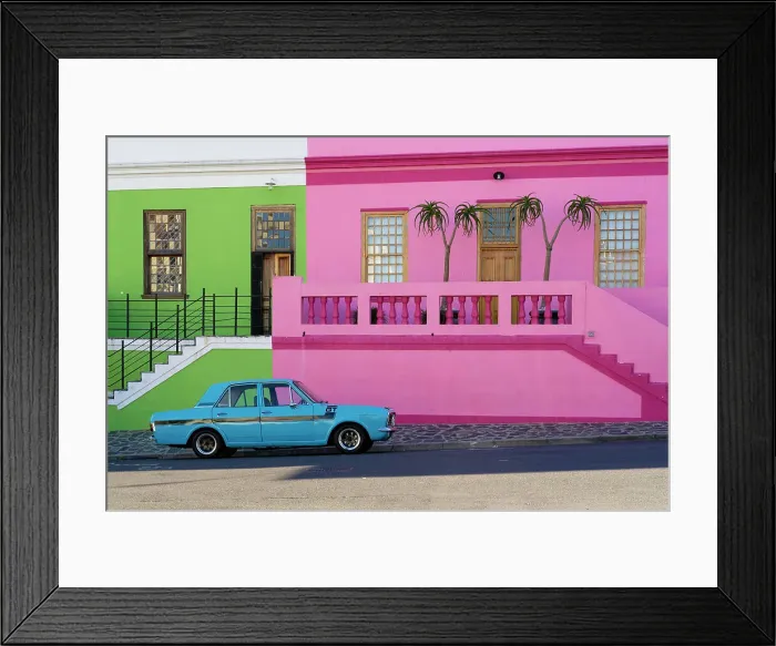 Framed Print : Vintage car, Bo-Kaap, Historical colorful center of Cape Malay culture, Cape Town, South Africa, Africa Framed Print : Vintage car, Bo-Kaap, Historical colorful center of Cape Malay culture, Cape Town, South Africa, Africa
