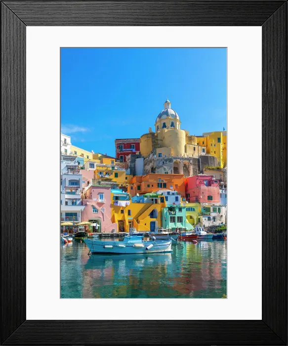 Framed Print : Marina di Corricella, Procida, Flegrean Islands, Campania, Italy, Europe Framed Print : Marina di Corricella, Procida, Flegrean Islands, Campania, Italy, Europe