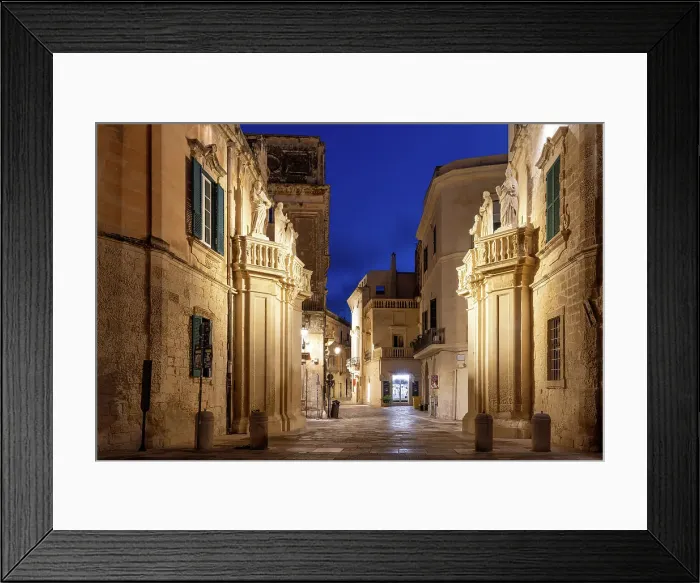 Framed Print : Baroque architecture of Lecce at blue hour, Salento, Apulia, Italy, Europe Framed Print : Baroque architecture of Lecce at blue hour, Salento, Apulia, Italy, Europe
