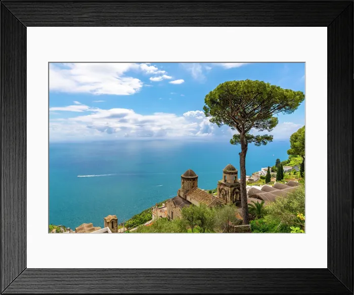Framed Print : View from Ravello, Amalfi Coast (Costiera Amalfitana), UNESCO World Heritage Site, Campania, Italy, Europe