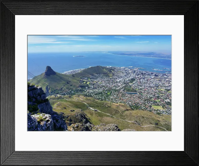 Framed Print : View of Cape Town from top of Table Mountain, Cape Town, South Africa, Africa Framed Print : View of Cape Town from top of Table Mountain, Cape Town, South Africa, Africa