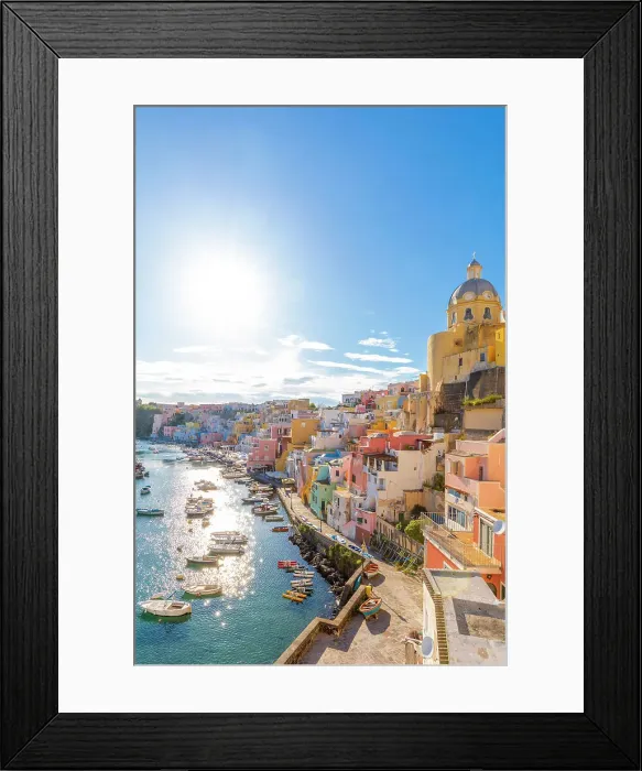 Framed Print : Marina di Corricella, Procida, Flegrean Islands, Campania, Italy, Europe Framed Print : Marina di Corricella, Procida, Flegrean Islands, Campania, Italy, Europe