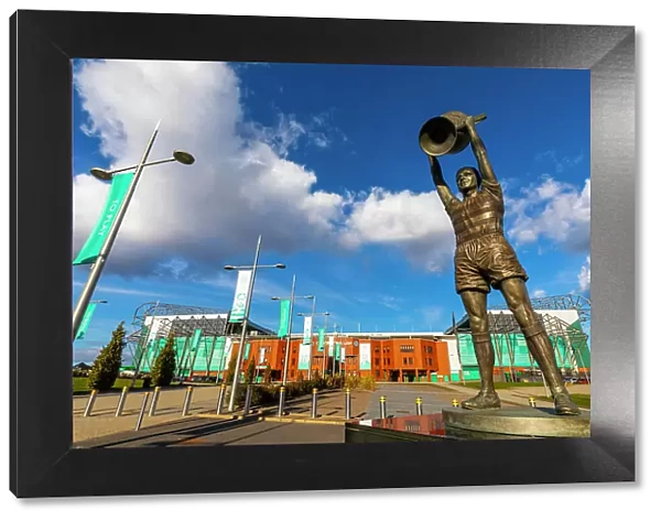 Statue of Billy McNeill lifting the European Cup, Celtic Park, Parkhead, Glasgow, Scotland, United Kingdom, Europe