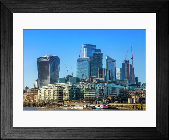Framed Print : City of London skyline, River Thames, London, England, United Kingdom, Europe Framed Print : City of London skyline, River Thames, London, England, United Kingdom, Europe