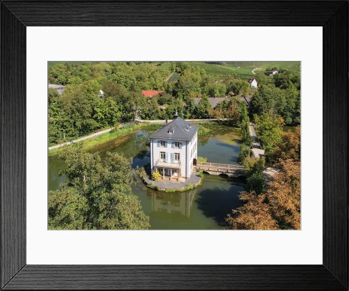 Framed Print : Aerial of Trappensee little castle, Heilbronn, Neckartal Valley, Wuerttemberg Wine Route, Baden-Wurttemberg, Germany, Europe Framed Print : Aerial of Trappensee little castle, Heilbronn, Neckartal Valley, Wuerttemberg Wine Route, Baden-Wurttemberg, Germany, Europe