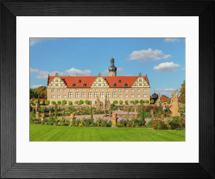 Framed Print : Weikersheim Renaissance Castle with baroque garden in Taubertal Valley, Weikersheim, Romantic Road, Baden-Wurttemberg, Germany, Europe Framed Print : Weikersheim Renaissance Castle with baroque garden in Taubertal Valley, Weikersheim, Romantic Road, Baden-Wurttemberg, Germany, Europe