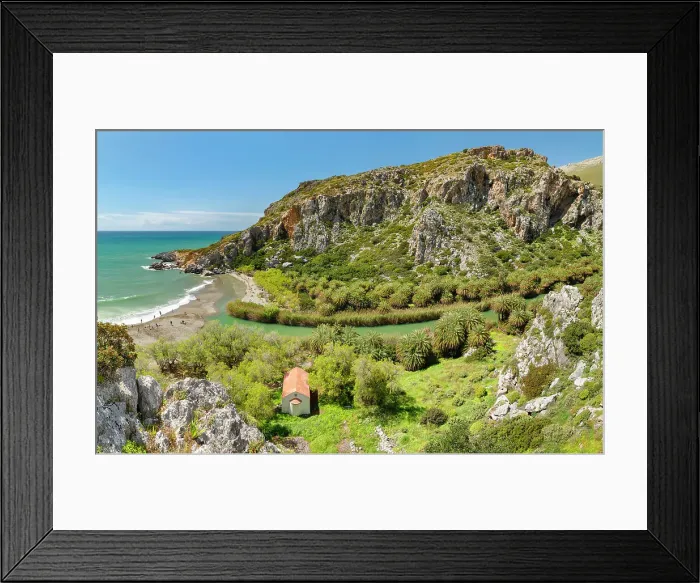 Framed Print : Palm beach of Preveli, Rethymno, Crete, Greek Islands, Greece, Europe Framed Print : Palm beach of Preveli, Rethymno, Crete, Greek Islands, Greece, Europe