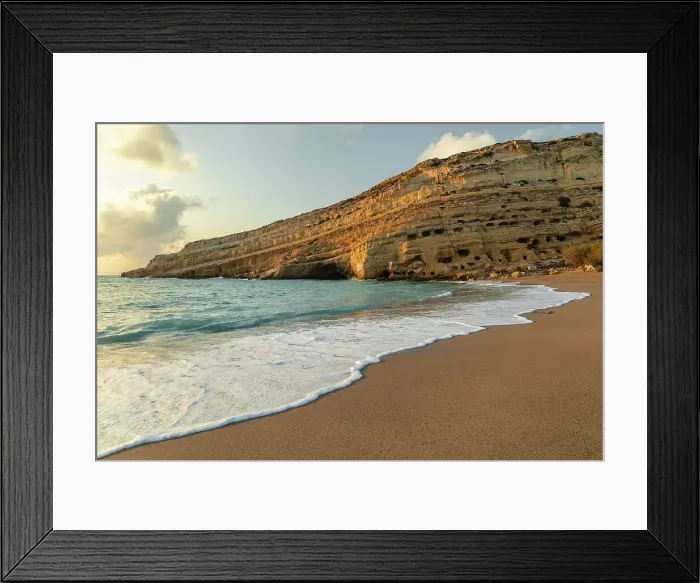 Framed Print : Bay and beach of Matala, Iraklion, Crete, Greek Islands, Greece, Europe Framed Print : Bay and beach of Matala, Iraklion, Crete, Greek Islands, Greece, Europe
