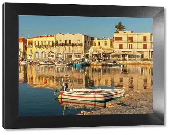Venetian harbor, Rethymno, Crete, Greek Islands, Greece, Europe