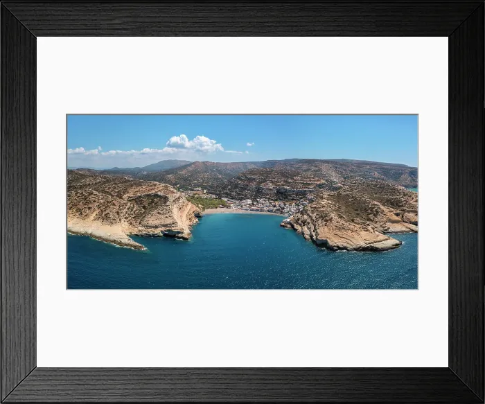 Framed Print : Bay and beach of Matala, Iraklion, Crete, Greek Islands, Greece, Europe Framed Print : Bay and beach of Matala, Iraklion, Crete, Greek Islands, Greece, Europe