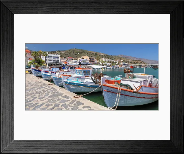 Framed Print : Fishing boats in the port of Elounda, Mirabello Gulf, Lasithi, Crete, Greek Islands, Greece, Europe Framed Print : Fishing boats in the port of Elounda, Mirabello Gulf, Lasithi, Crete, Greek Islands, Greece, Europe