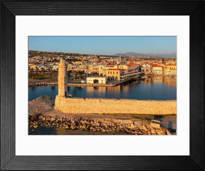 Framed Print : Lighthouse at the Venetian harbor with a view over, Rethymno, Crete, Greek Islands, Greece, Europe Framed Print : Lighthouse at the Venetian harbor with a view over, Rethymno, Crete, Greek Islands, Greece, Europe