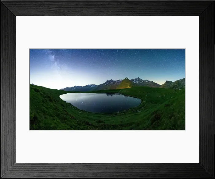 Framed Print : Andossi lake lit by glowing stars in the night sky, Madesimo, Valle Spluga, Valtellina, Lombardy, Italy, Europe Framed Print : Andossi lake lit by glowing stars in the night sky, Madesimo, Valle Spluga, Valtellina, Lombardy, Italy, Europe