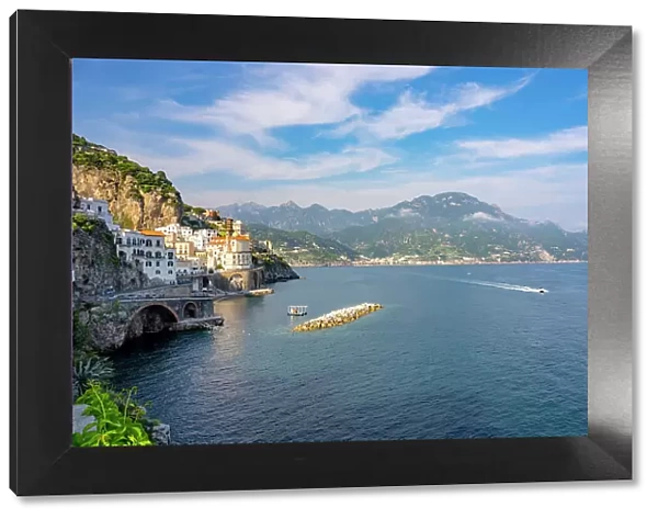 View of the town in Spring, Atrani, Amalfi Coast (Costiera Amalfitana), UNESCO World Heritage Site, Campania, Italy, Europe