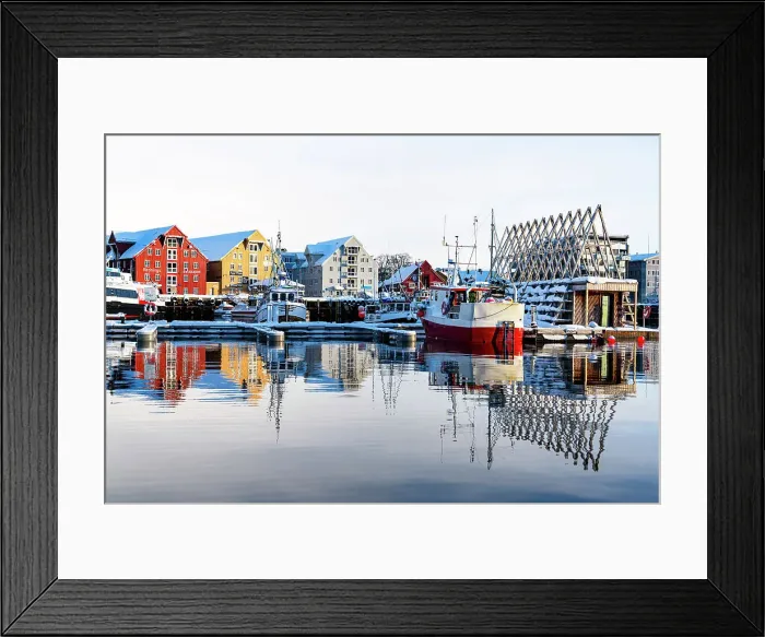 Framed Print : Fishing boats moored in the harbor, Tromso, Norway, Scandinavia, Europe Framed Print : Fishing boats moored in the harbor, Tromso, Norway, Scandinavia, Europe