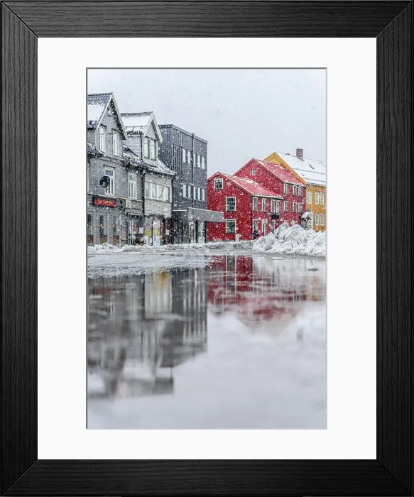 Framed Print : Multicolored houses in the frozen city centre of Tromso, Norway, Scandinavia, Europe Framed Print : Multicolored houses in the frozen city centre of Tromso, Norway, Scandinavia, Europe
