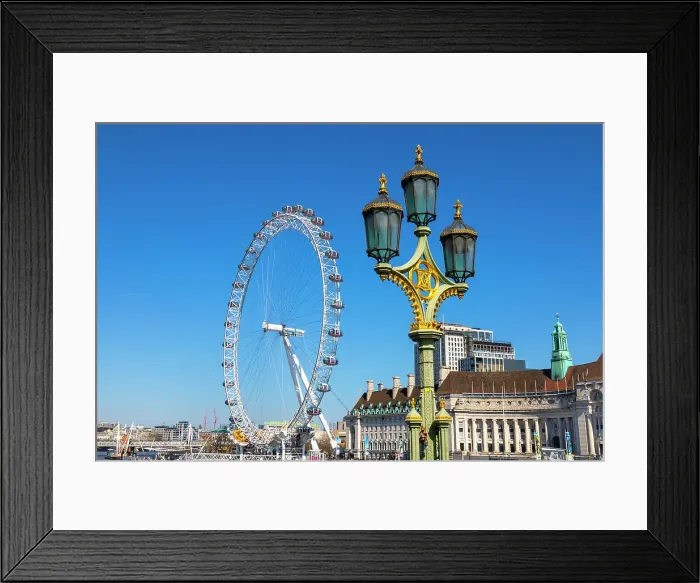 Framed Print : Westminster Bridge lantern and London Eye, London, England, United Kingdom, Europe Framed Print : Westminster Bridge lantern and London Eye, London, England, United Kingdom, Europe